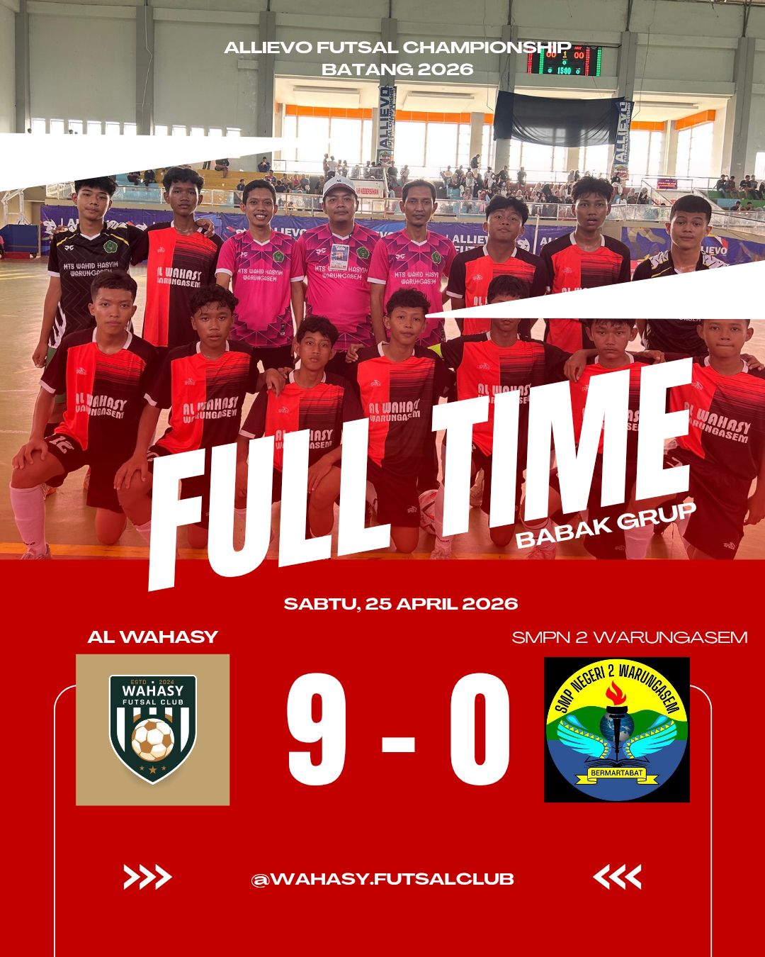 Menang Telak 9–0, Tim Futsal Wahasy Tutup Perjalanan di Babak Penyisihan